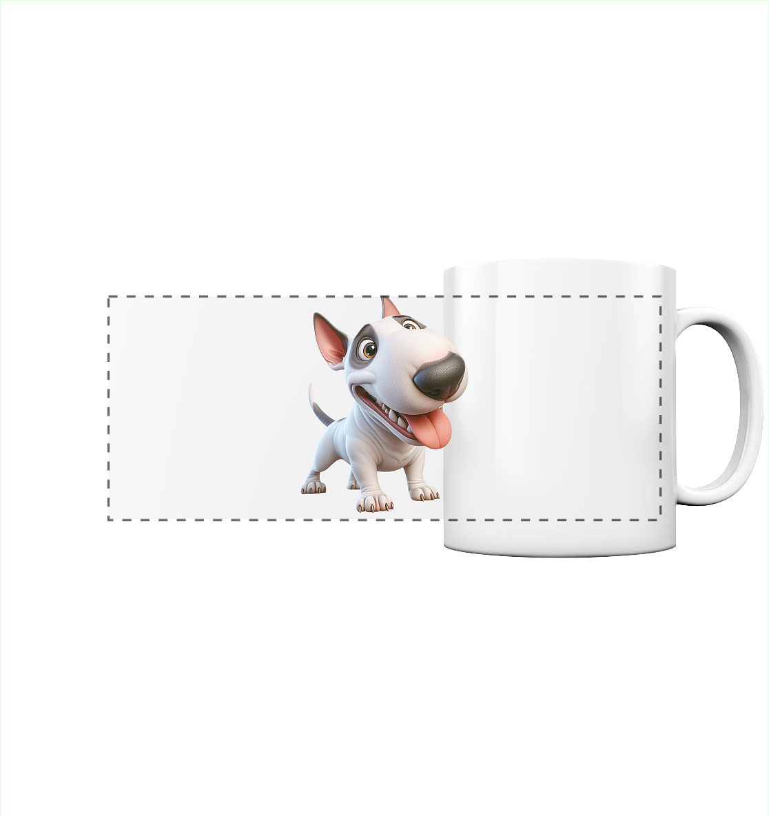 Bullterrier Cartoon personalisierbar - Panorama Tasse