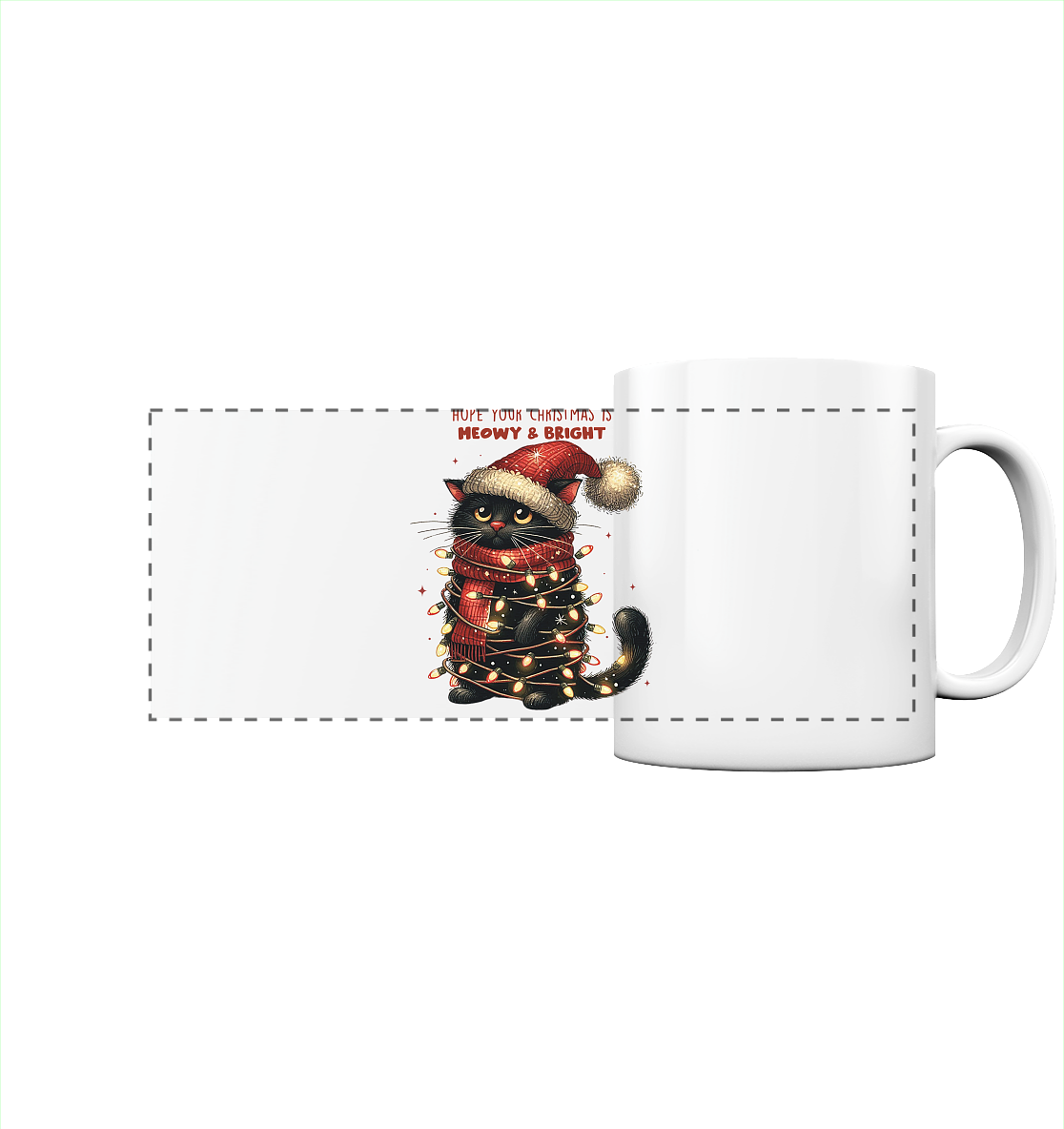 Weihnachts Katze Christmas is Moewy - Panorama Tasse