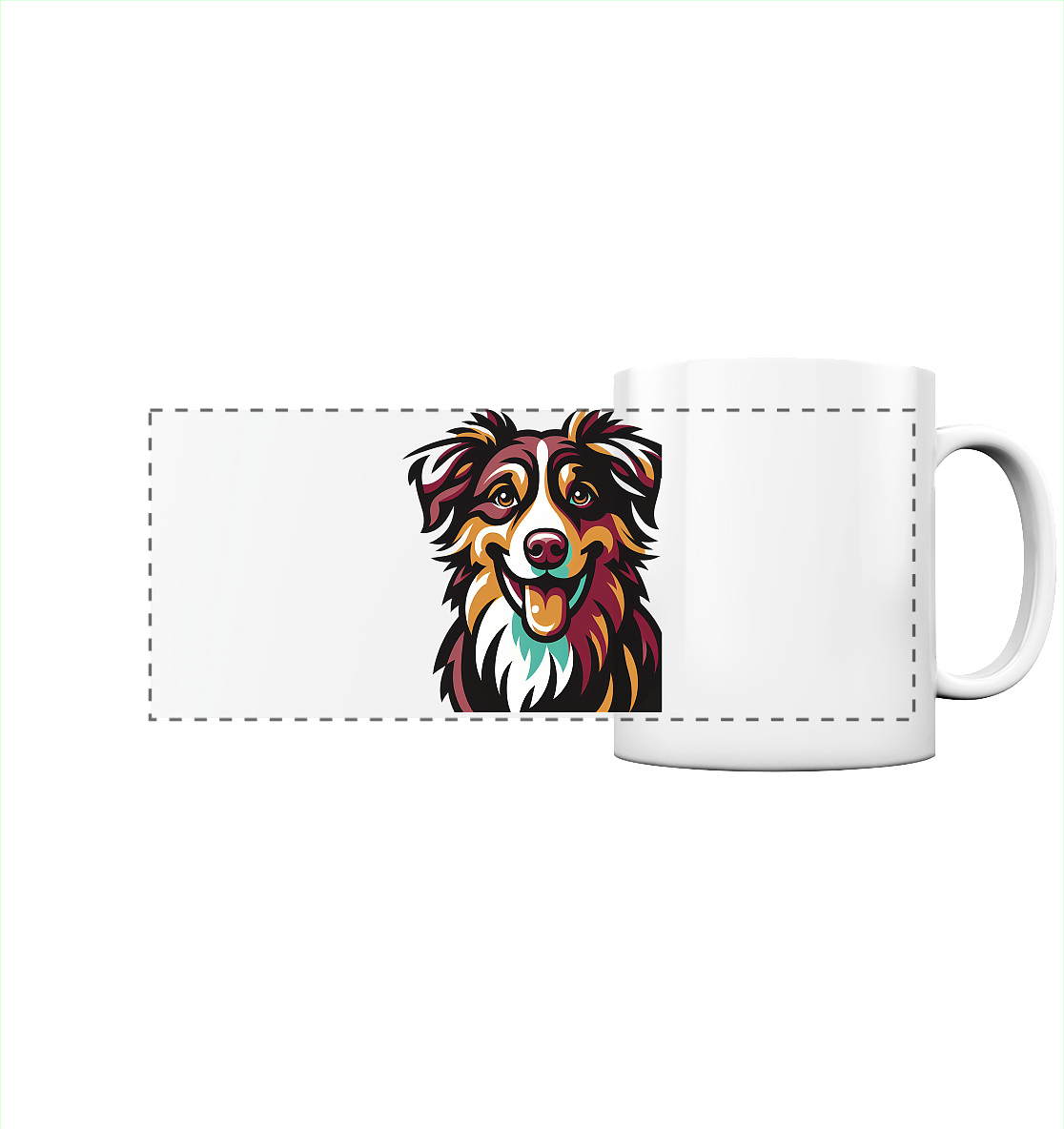 Australian Shepherd Hund - personalisierbar - Panorama Tasse