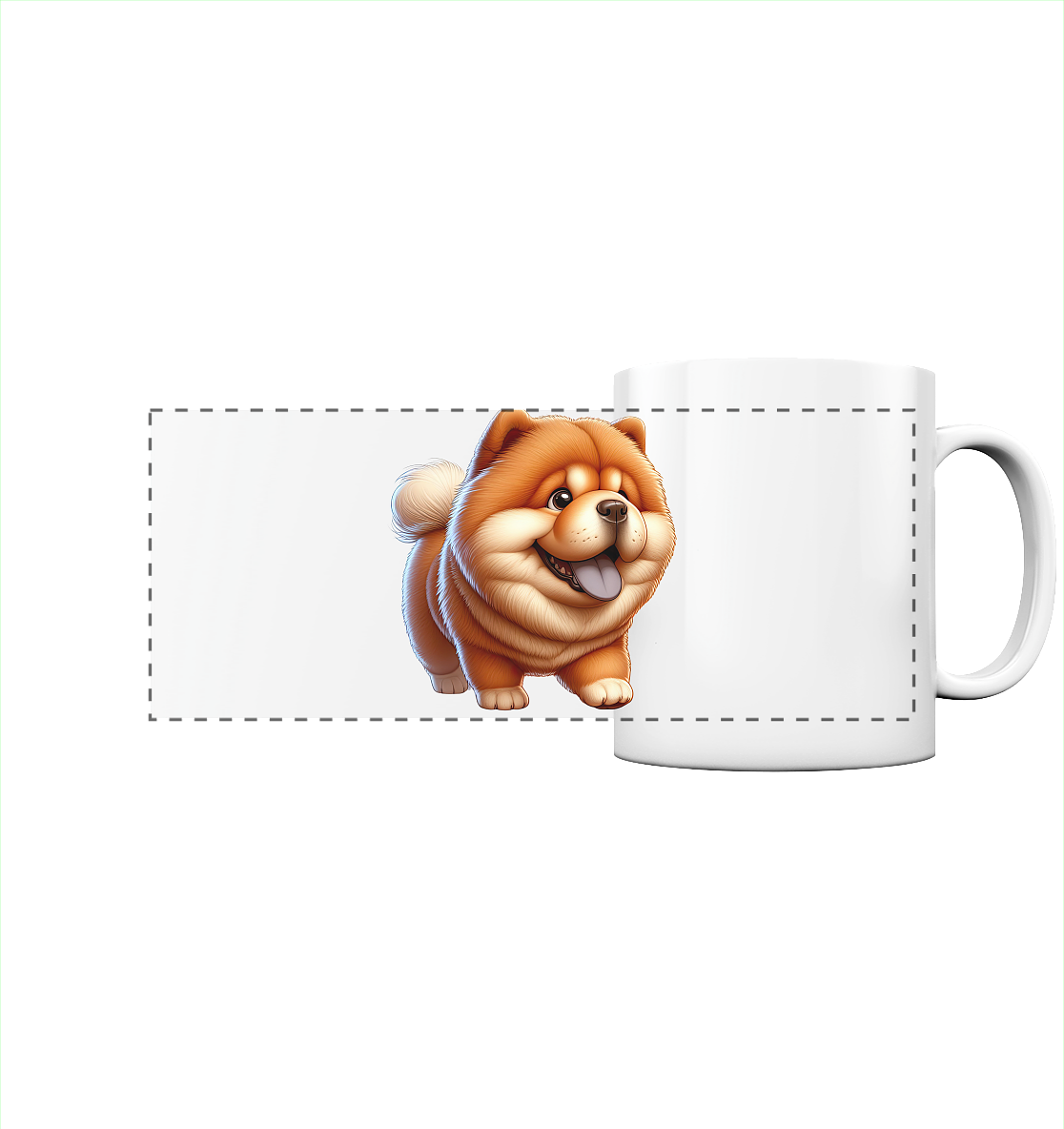 Chow Chow Cartoon Hund - personalisierbar - Panorama Tasse