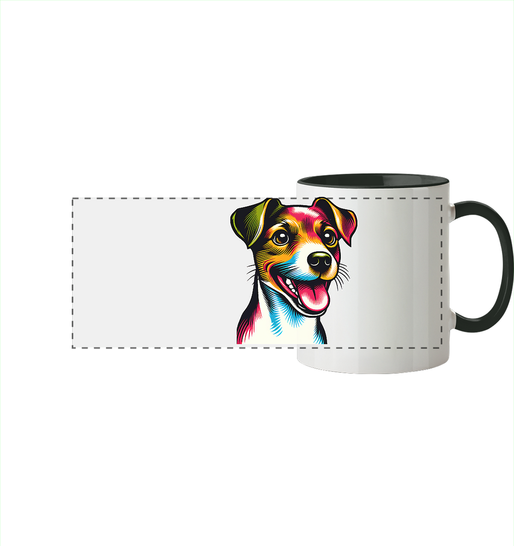 Jack Russell Terrier Pop Art - Panorama Tasse zweifarbig
