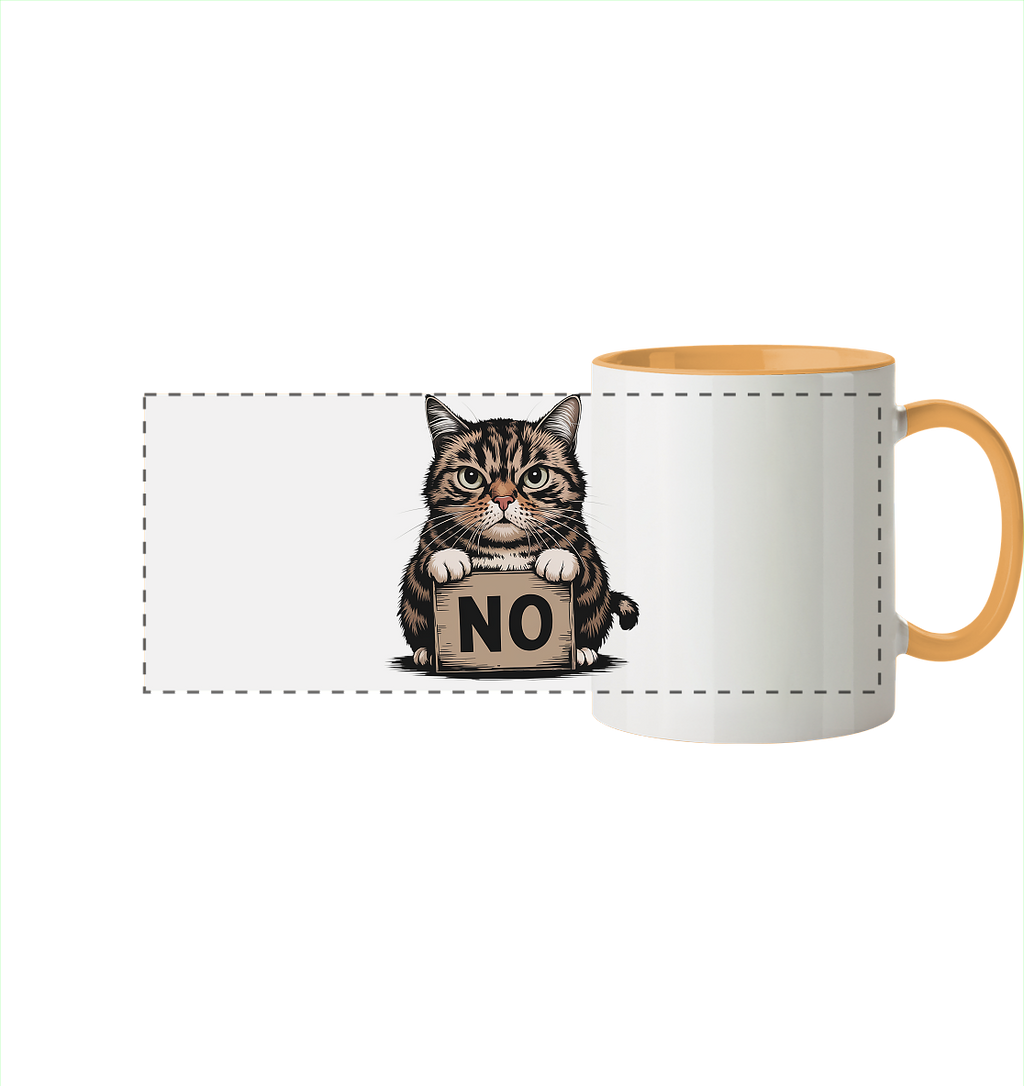 No - Funny Katze  - Panorama Tasse zweifarbig