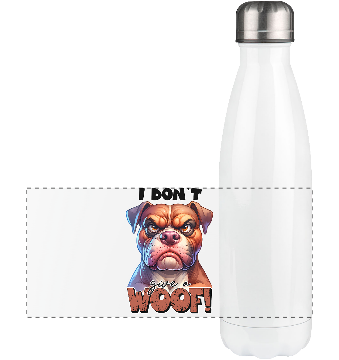 I don't give a woof - Fun Hunde Cartoon - Panorama Thermoflasche 500ml