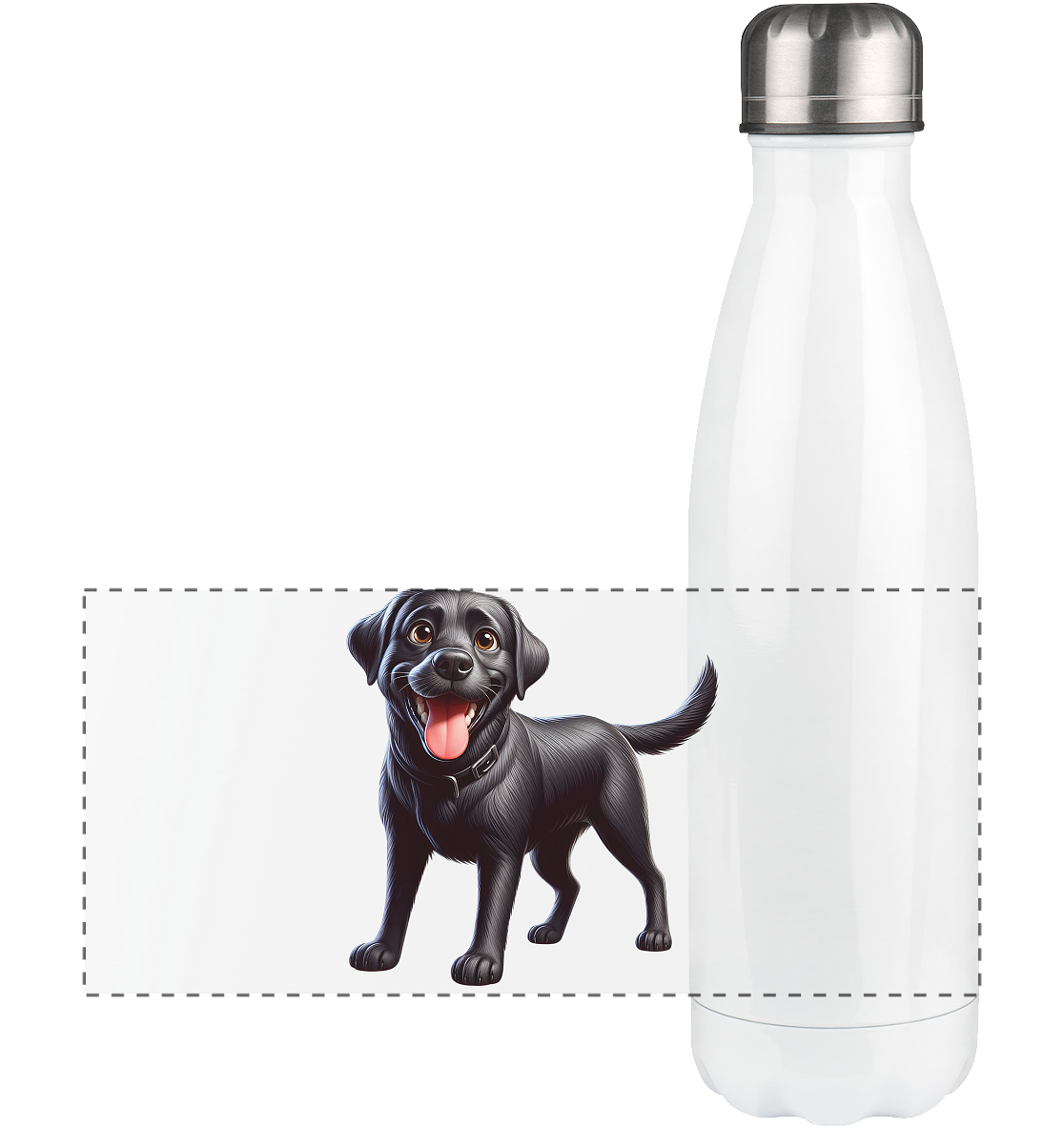 Cartoon Labrador Retreiver - personalisierbar - Panorama Thermoflasche 500ml