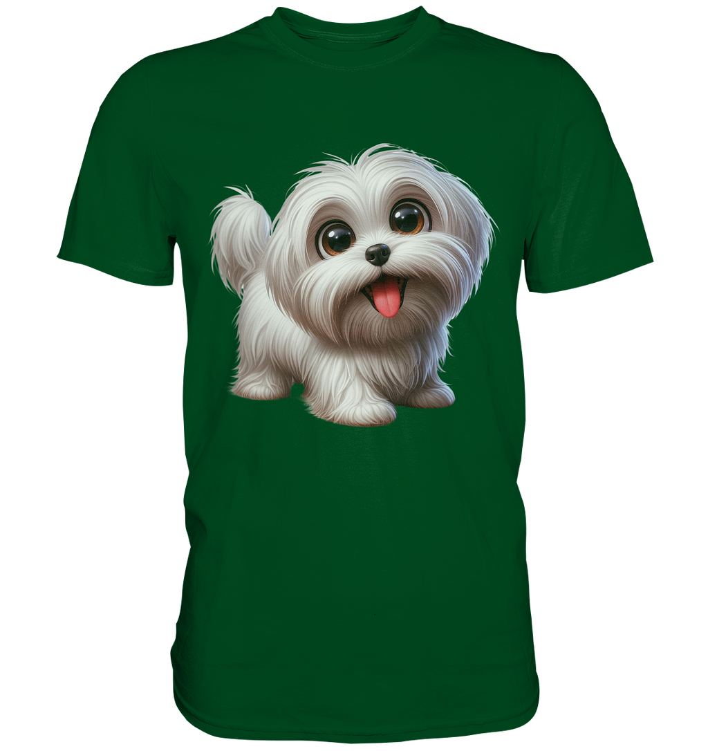 Malteser Hund Cartoon - personalisierbar - Premium Shirt