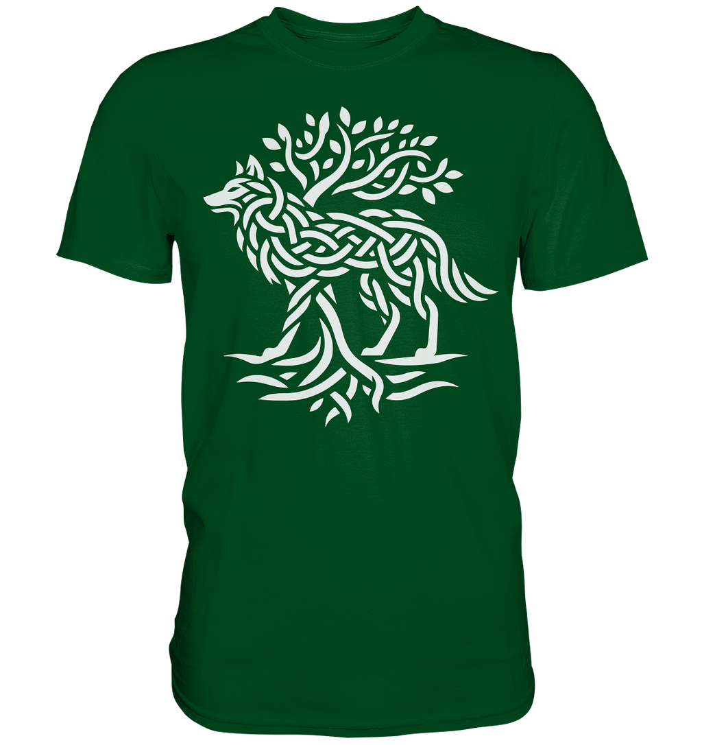 Keltischer Lebensbaum Wolf - Premium Shirt