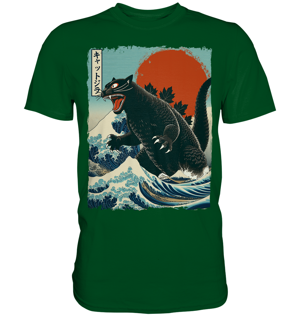 Cat - Zilla , Comic Style - Premium Shirt