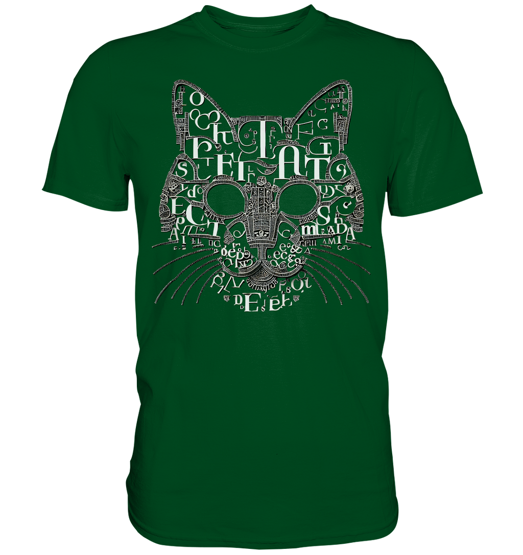 katzenkopf modernes design Buchstaben - Premium Shirt