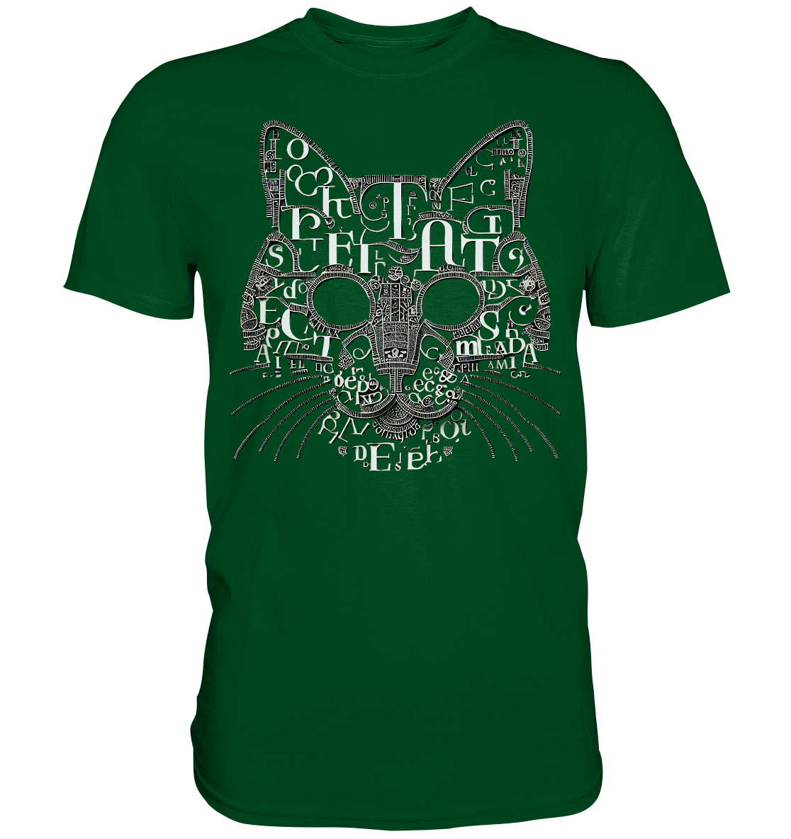 katzenkopf modernes design Buchstaben - Premium Shirt