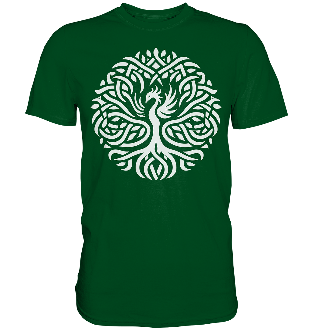 Keltischer Lebensbaum mit Phoenix - Premium Shirt