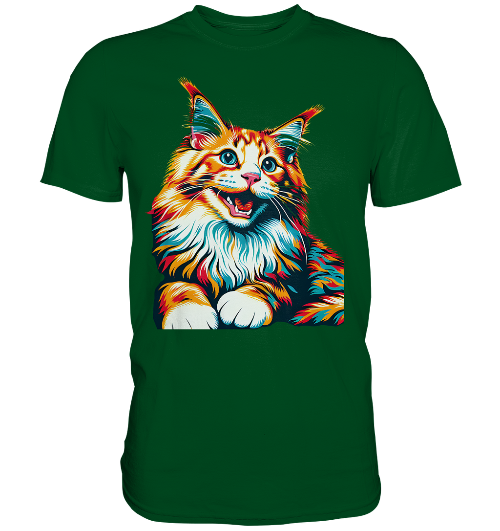 Maine Coon Katze Pop Art - personalisierbar - Premium Shirt