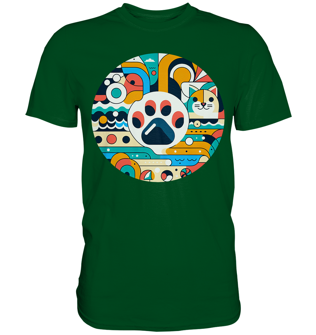 Pfote modern Art mit Katze - Premium Shirt