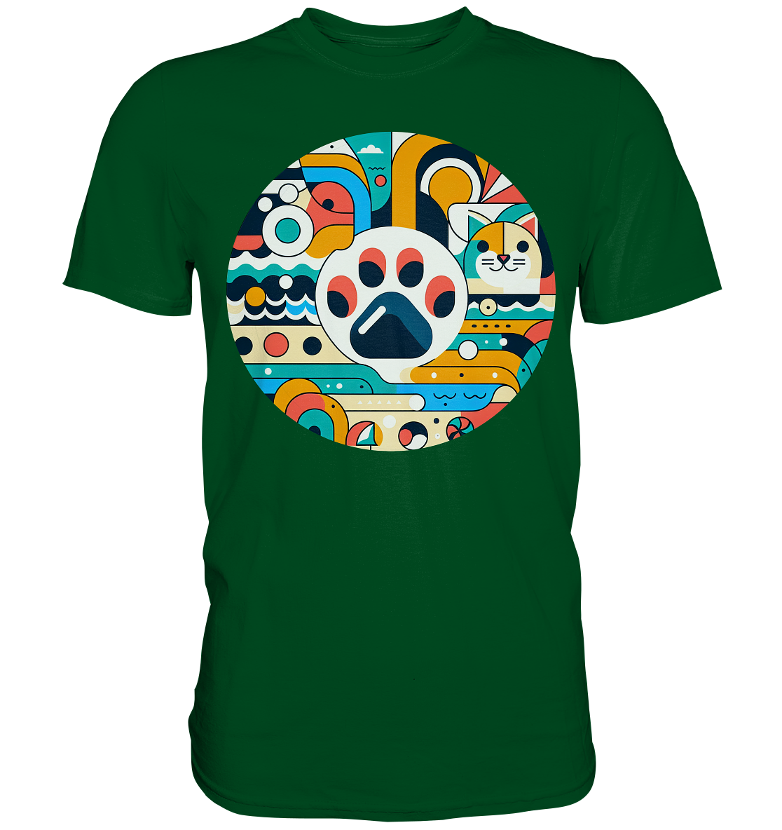 Pfote modern Art mit Katze - Premium Shirt