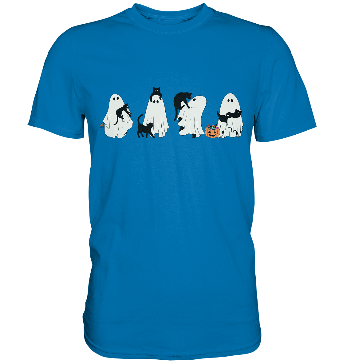 Halloween Geister mit Katzen - Premium Shirt