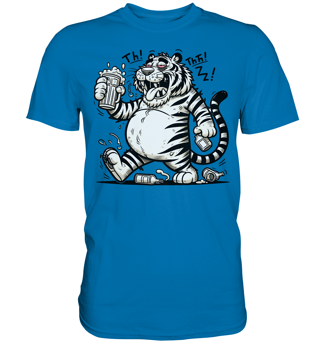 Drinkender Tiger Cartoon - Premium Shirt