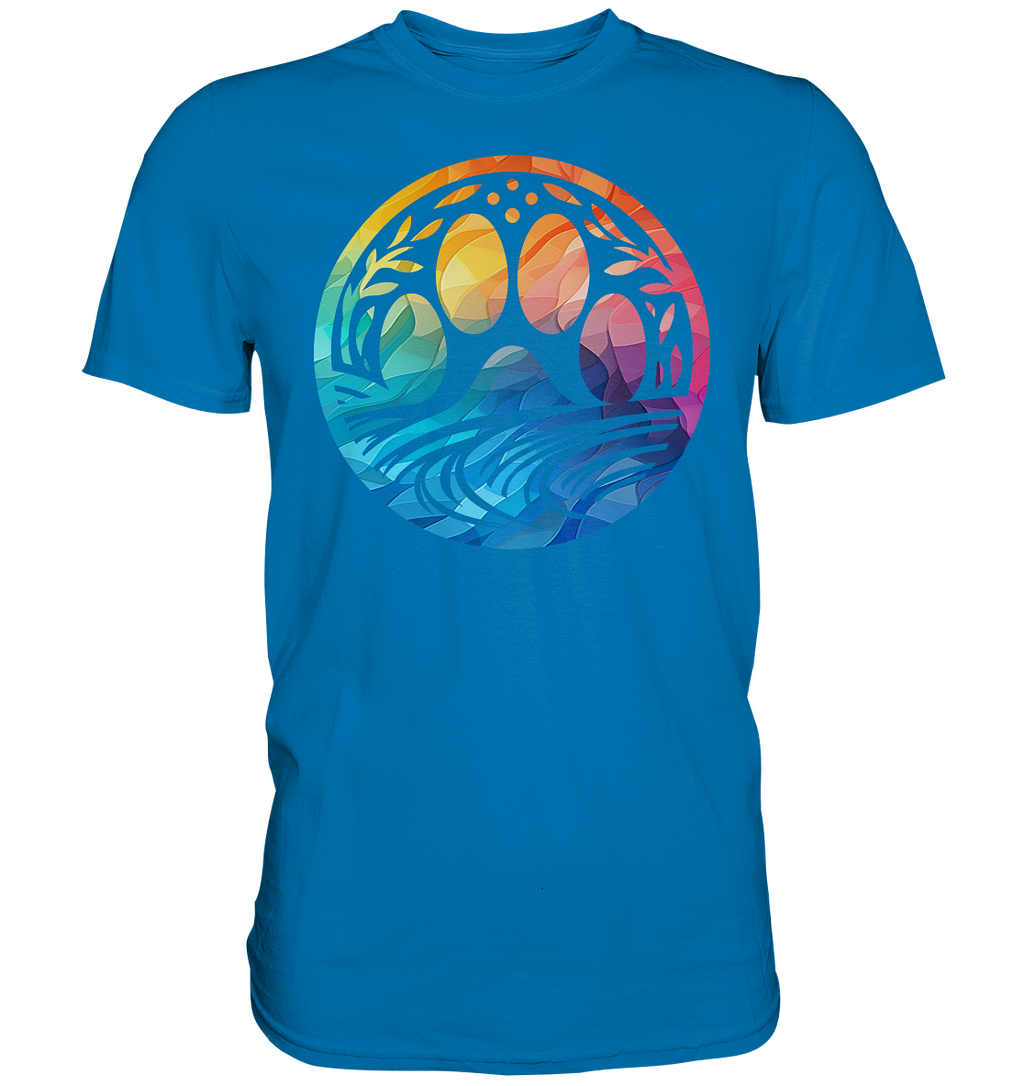 Modern Design Pfote mit regenbogenartigen Farbverlauf  - Premium Shirt