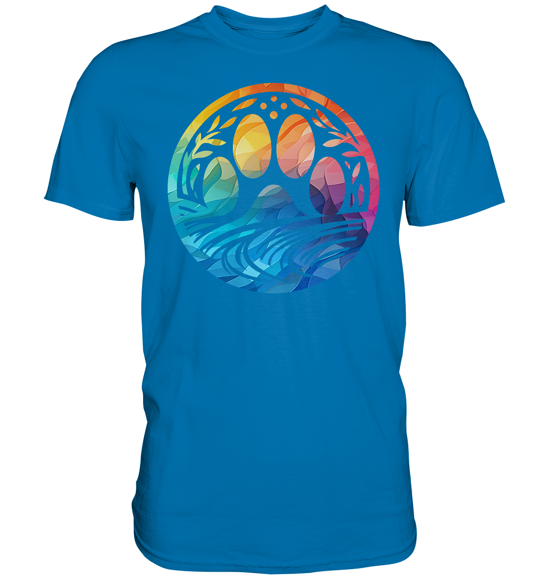 Modern Design Pfote mit regenbogenartigen Farbverlauf  - Premium Shirt