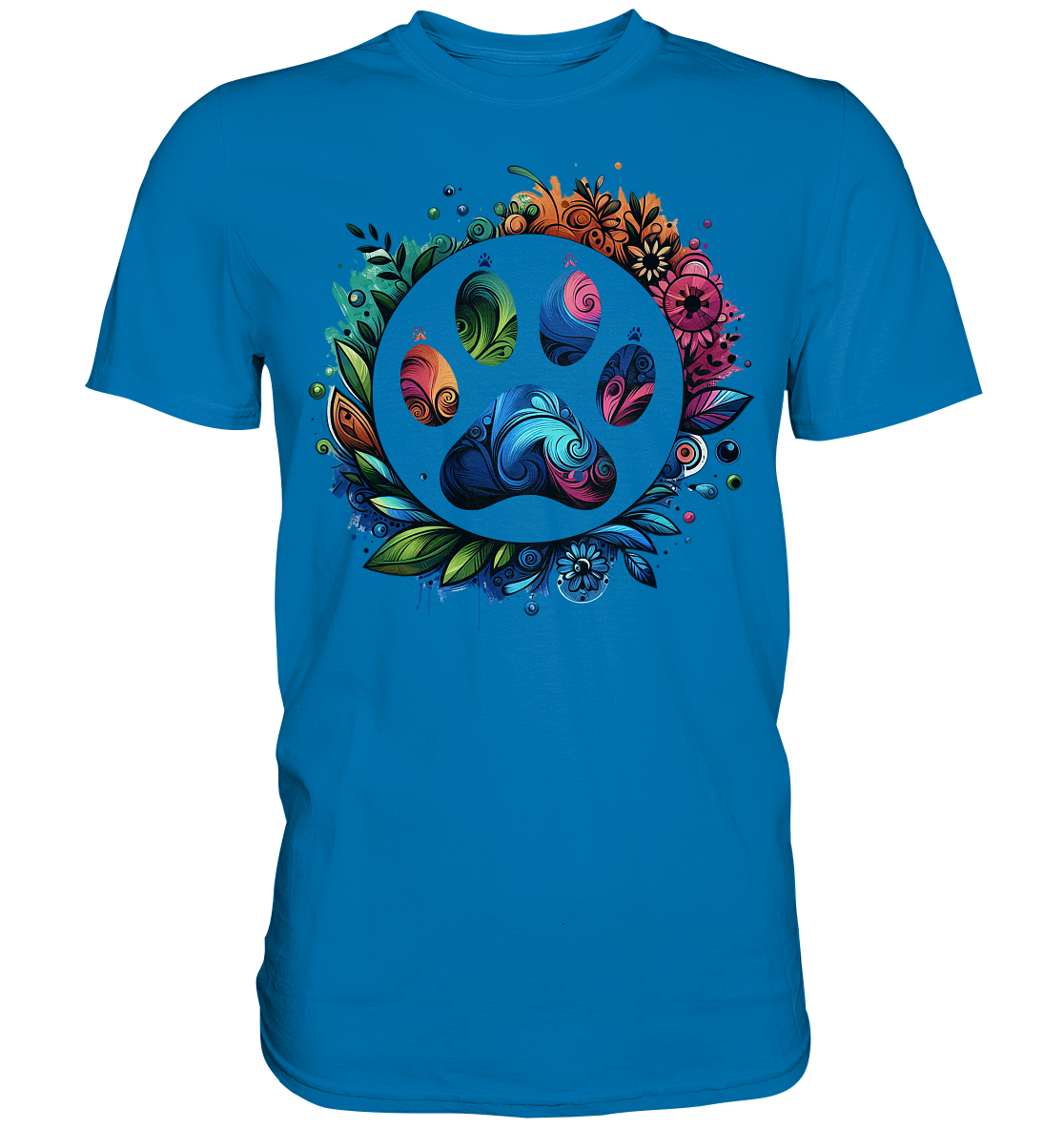 Pfote mit Blumendesign - Premium Shirt