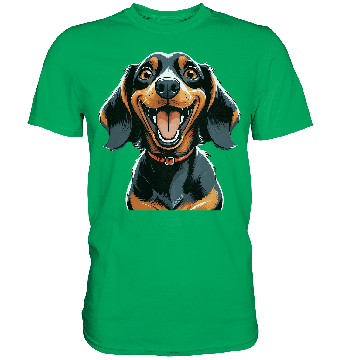 Happy Dackel Cartoon - Premium Shirt