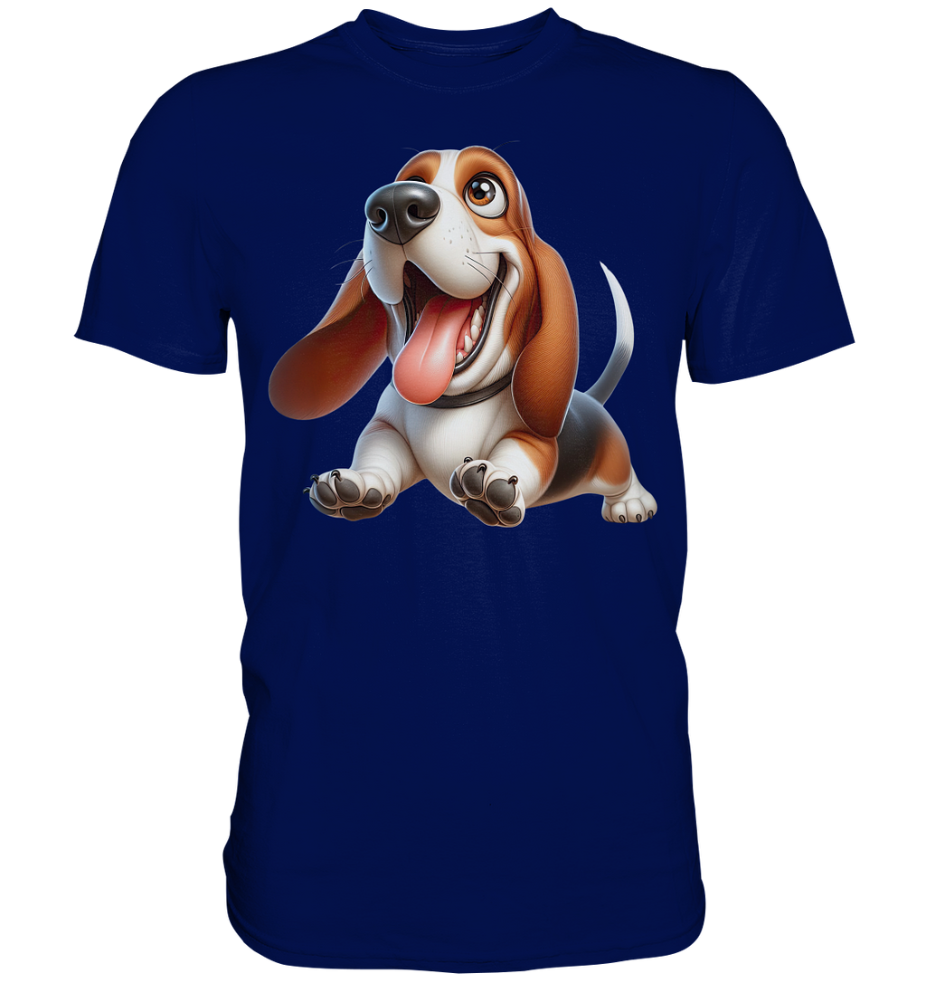 Basset Hound Cartoon personalisierbar - Premium Shirt