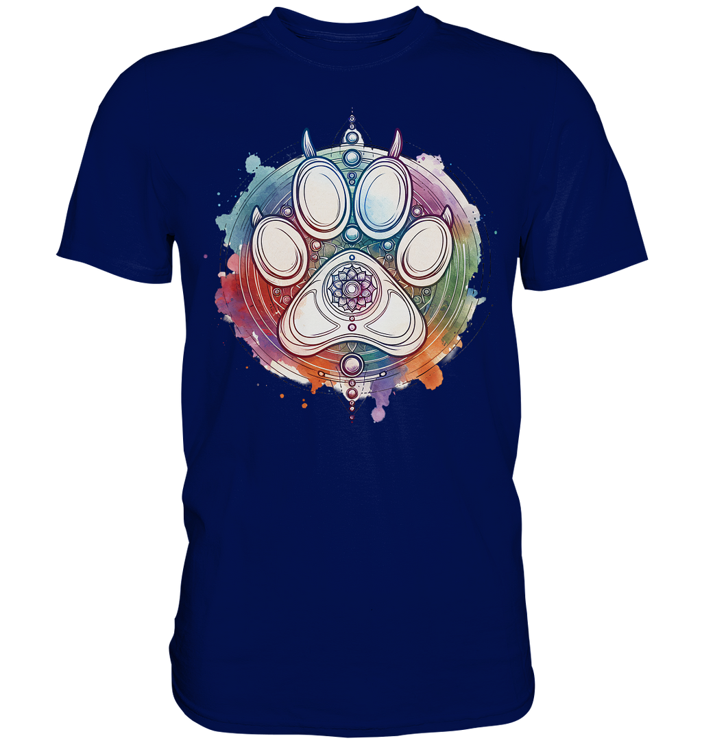 Modernes Design Chakra mit Pfote - Premium Shirt