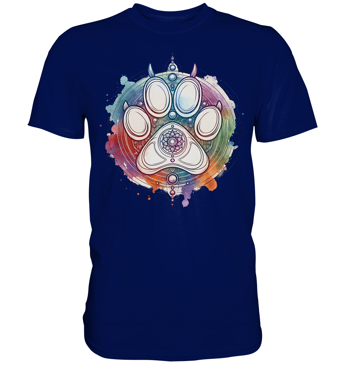Modernes Design Chakra mit Pfote - Premium Shirt