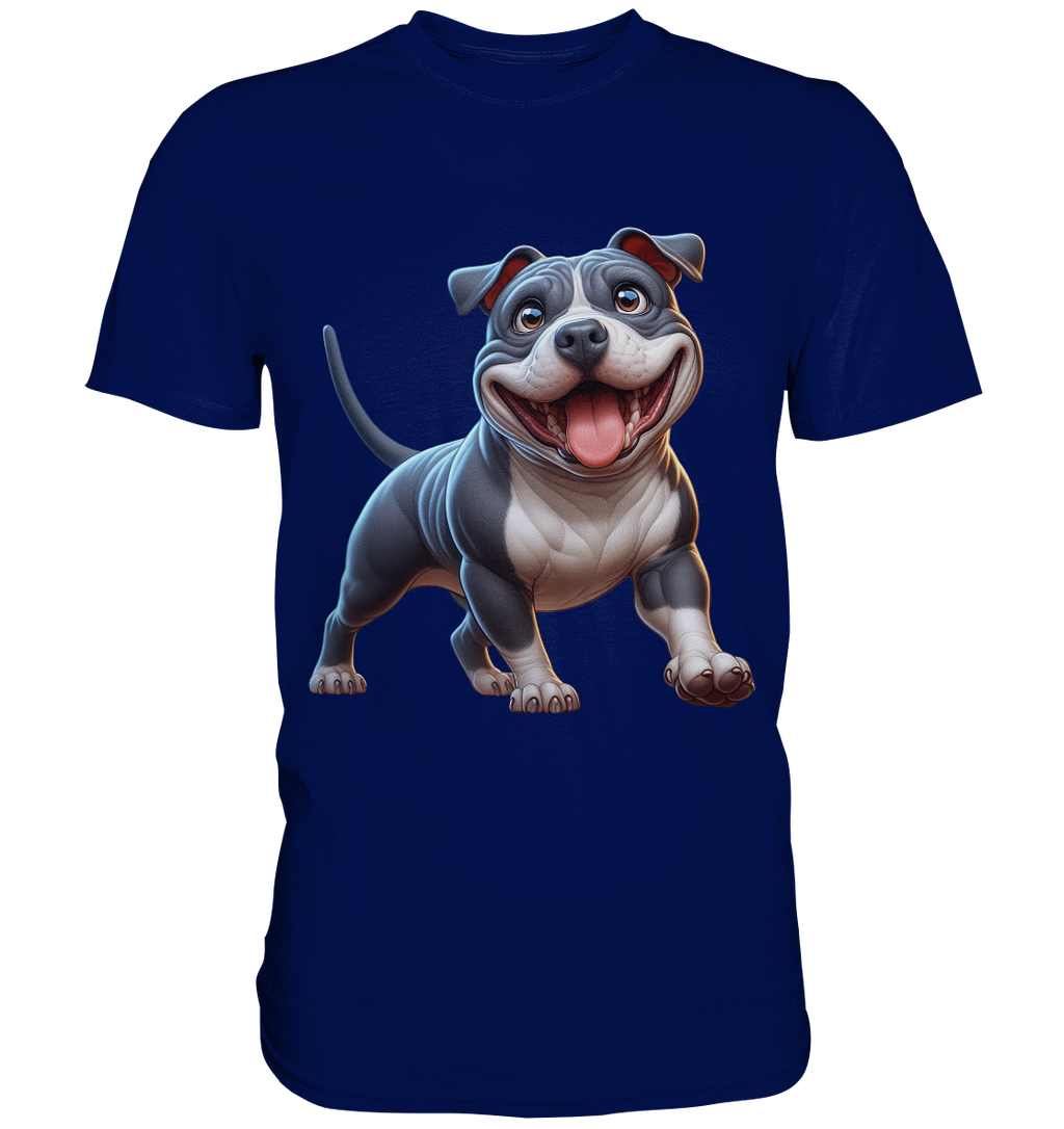 Pittbull Cartoon Hund personalisierbar - Premium Shirt