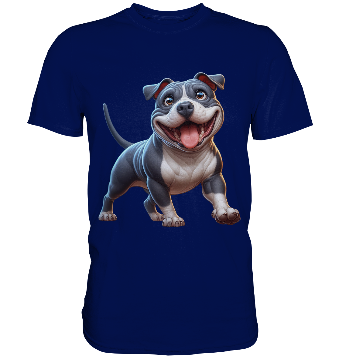 Pittbull Cartoon Hund personalisierbar - Premium Shirt
