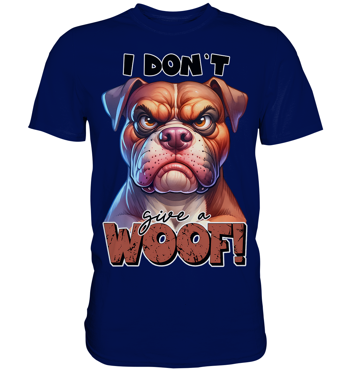 I don't give a woof - Fun Hunde Cartoon - Premium Shirt