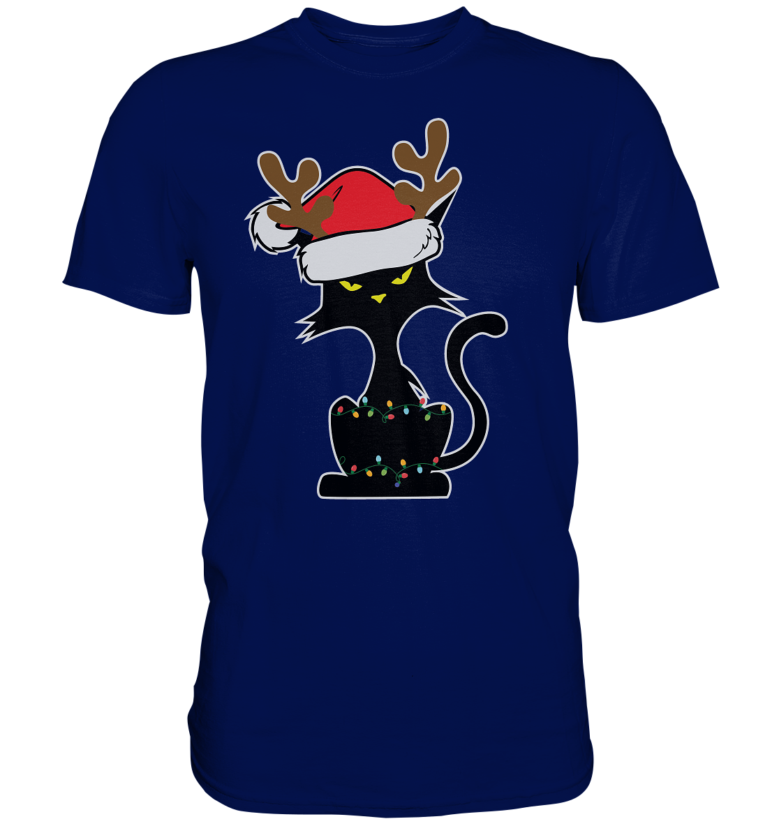 Grumpy Weihnachts Katze Cartoon - Premium Shirt