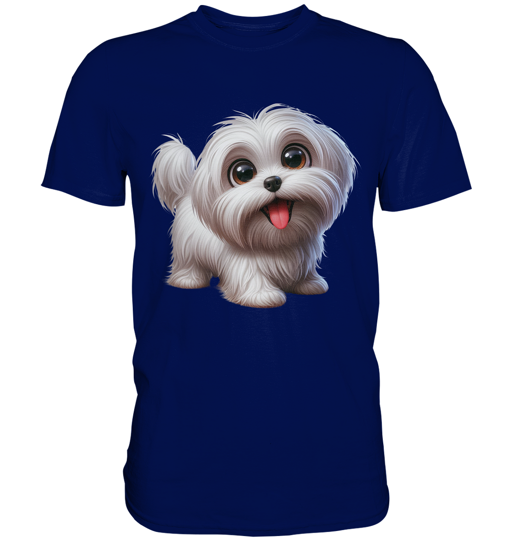 Malteser Hund Cartoon - personalisierbar - Premium Shirt