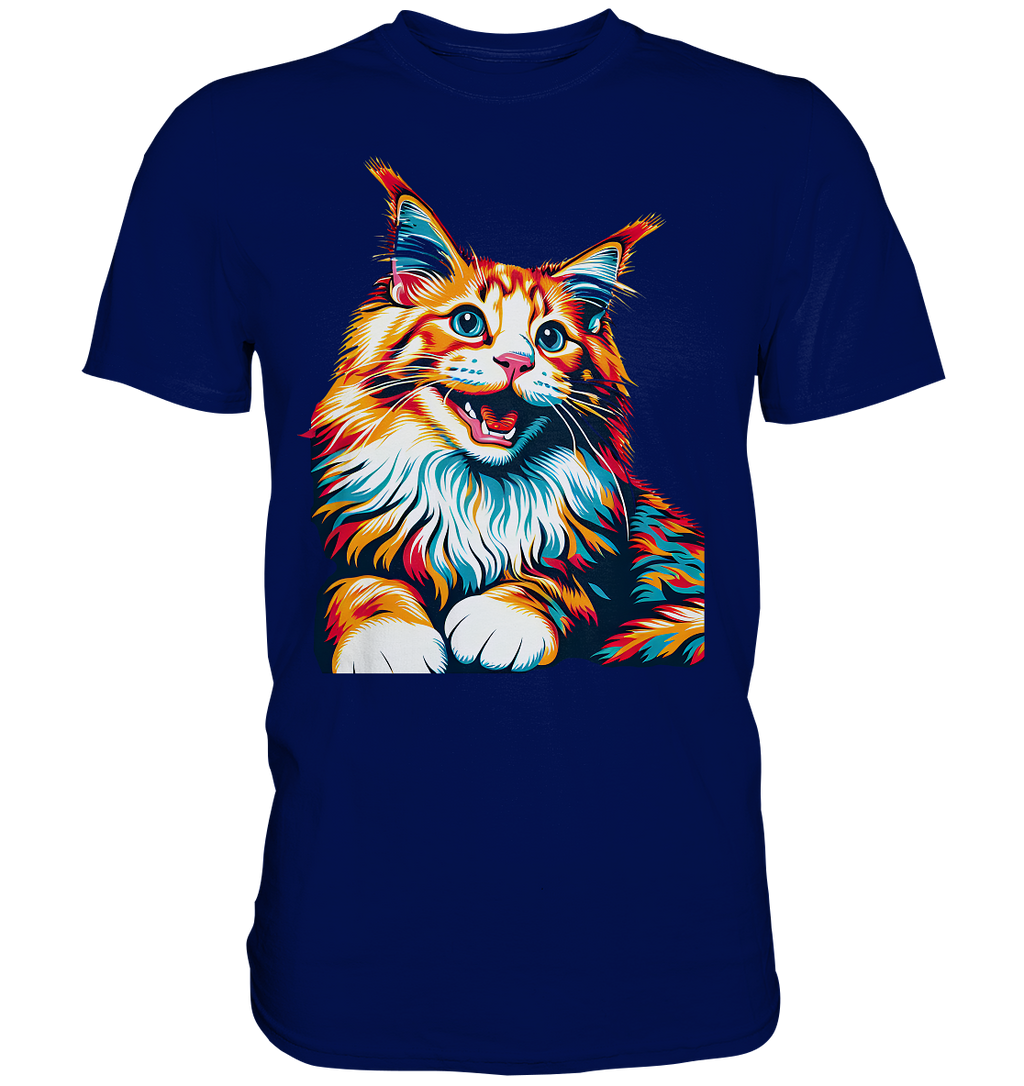 Maine Coon Katze Pop Art - personalisierbar - Premium Shirt