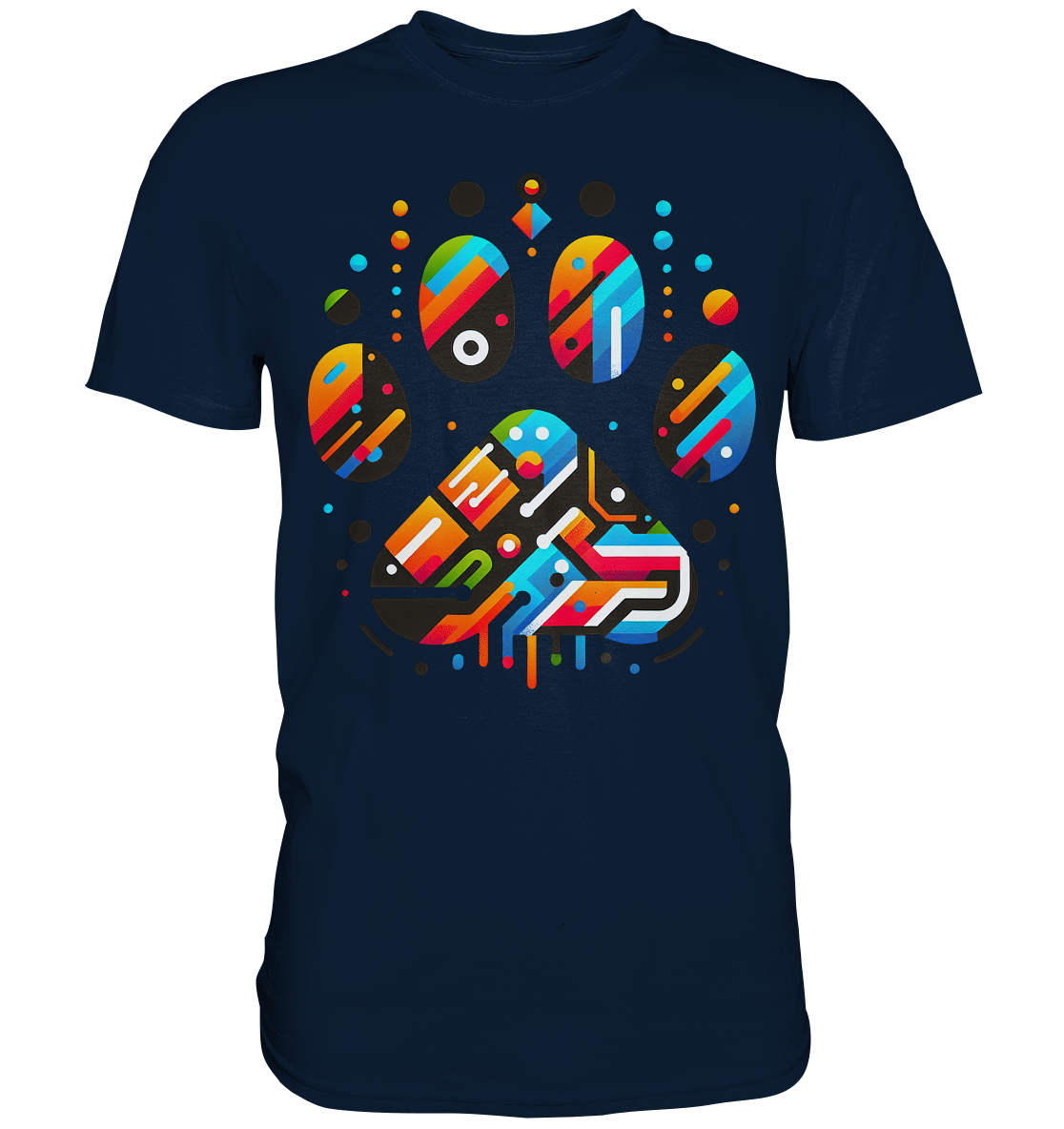 Y2K Technisch Design Pfote  - Premium Shirt