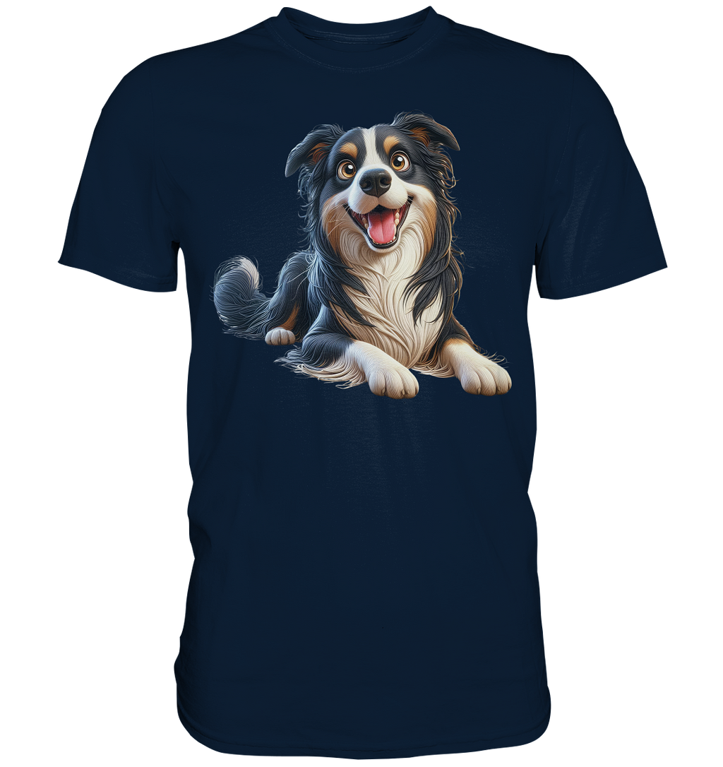 Border Collie Cartoon - personalisierbar - Premium Shirt