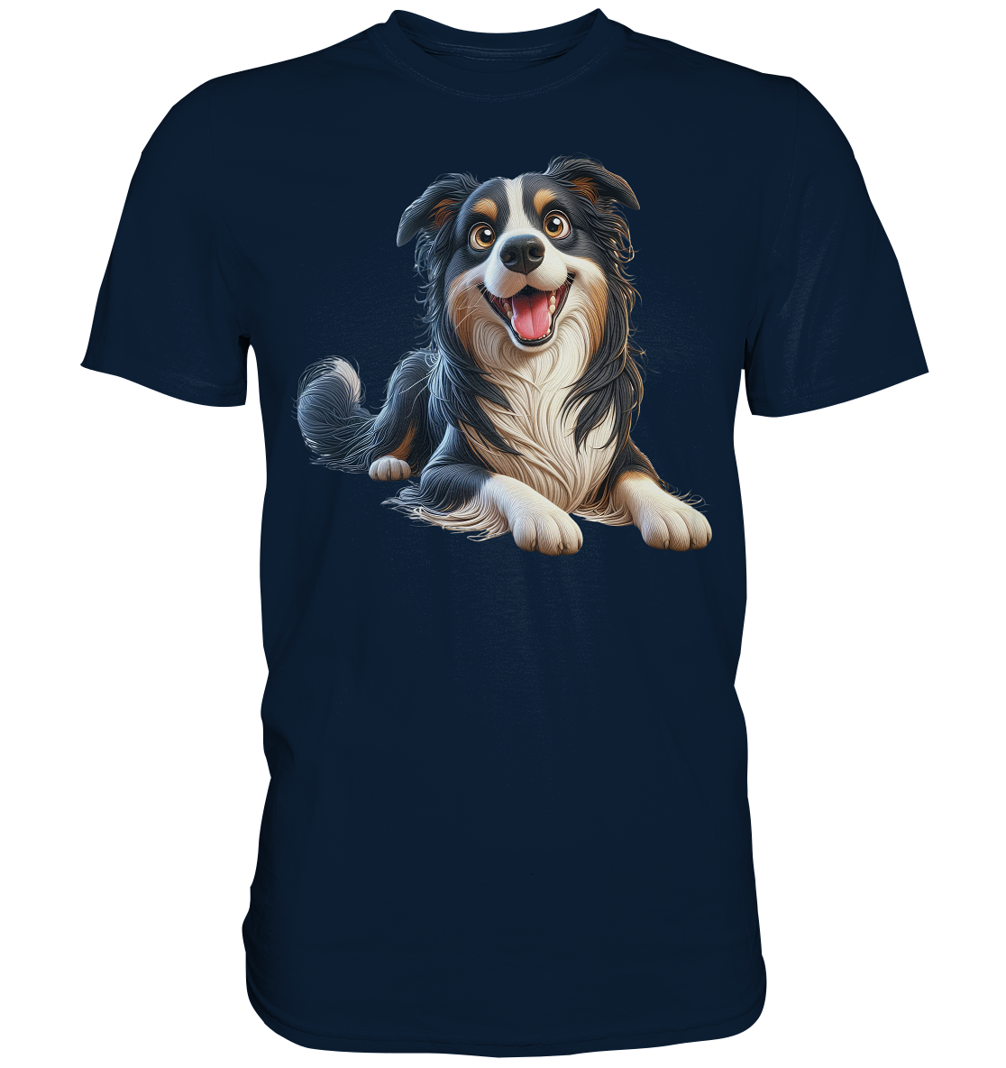 Border Collie Cartoon - personalisierbar - Premium Shirt