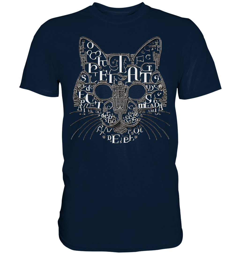 katzenkopf modernes design Buchstaben - Premium Shirt