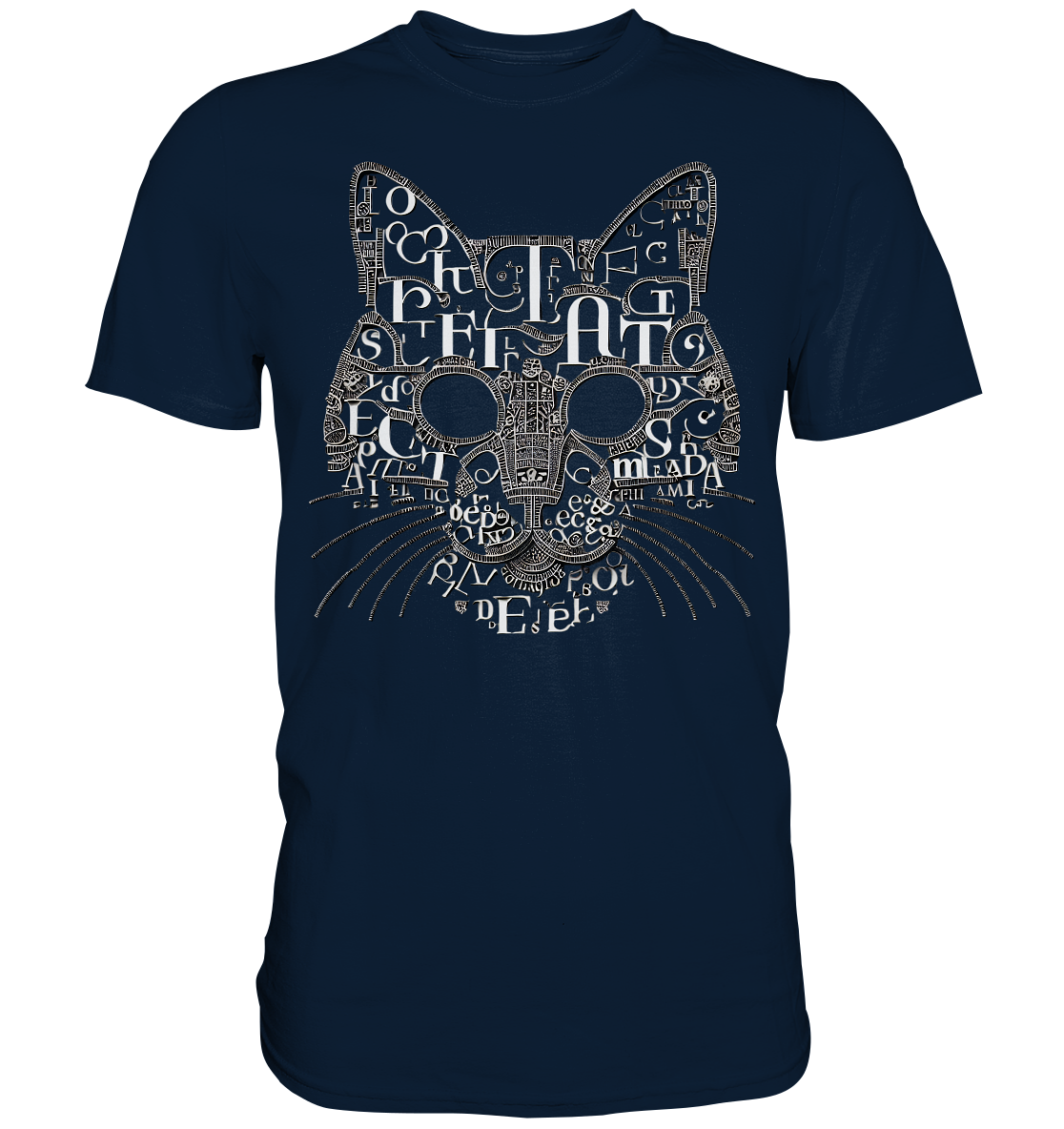 katzenkopf modernes design Buchstaben - Premium Shirt