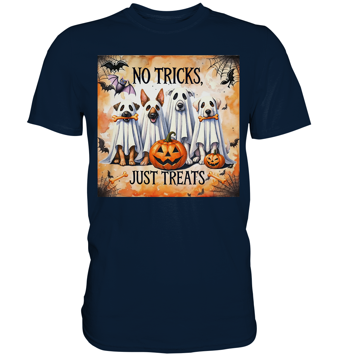 Halloween Dogs No Tricks Just Treats - Premium Shirt