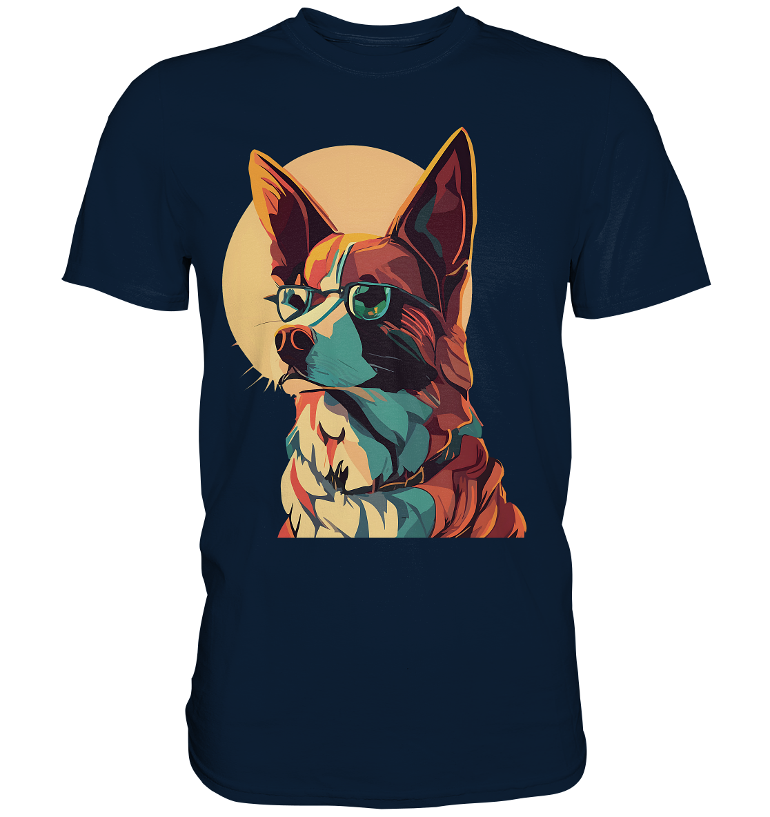 Retro Pop Art Illustration Fox Terrier Hund - Premium Shirt