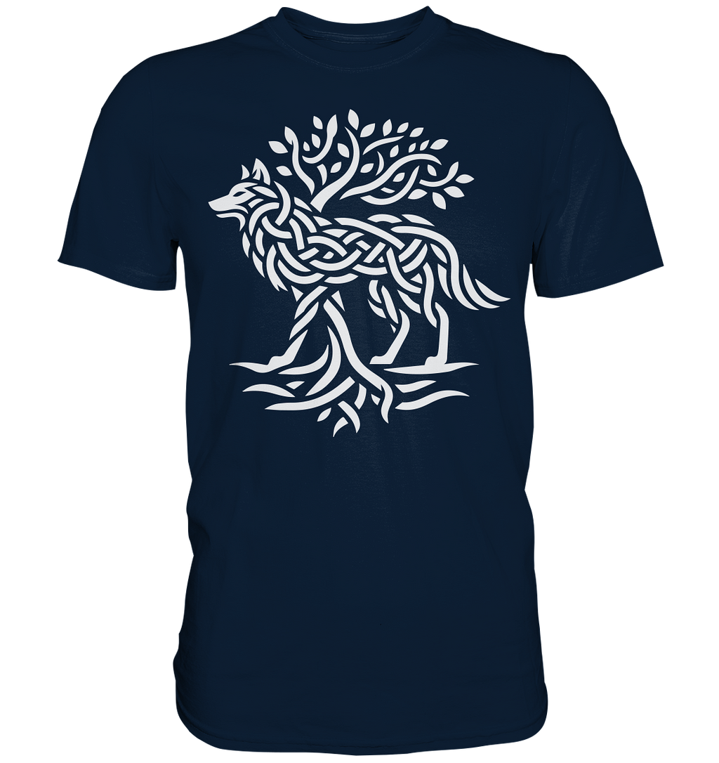 Keltischer Lebensbaum Wolf - Premium Shirt