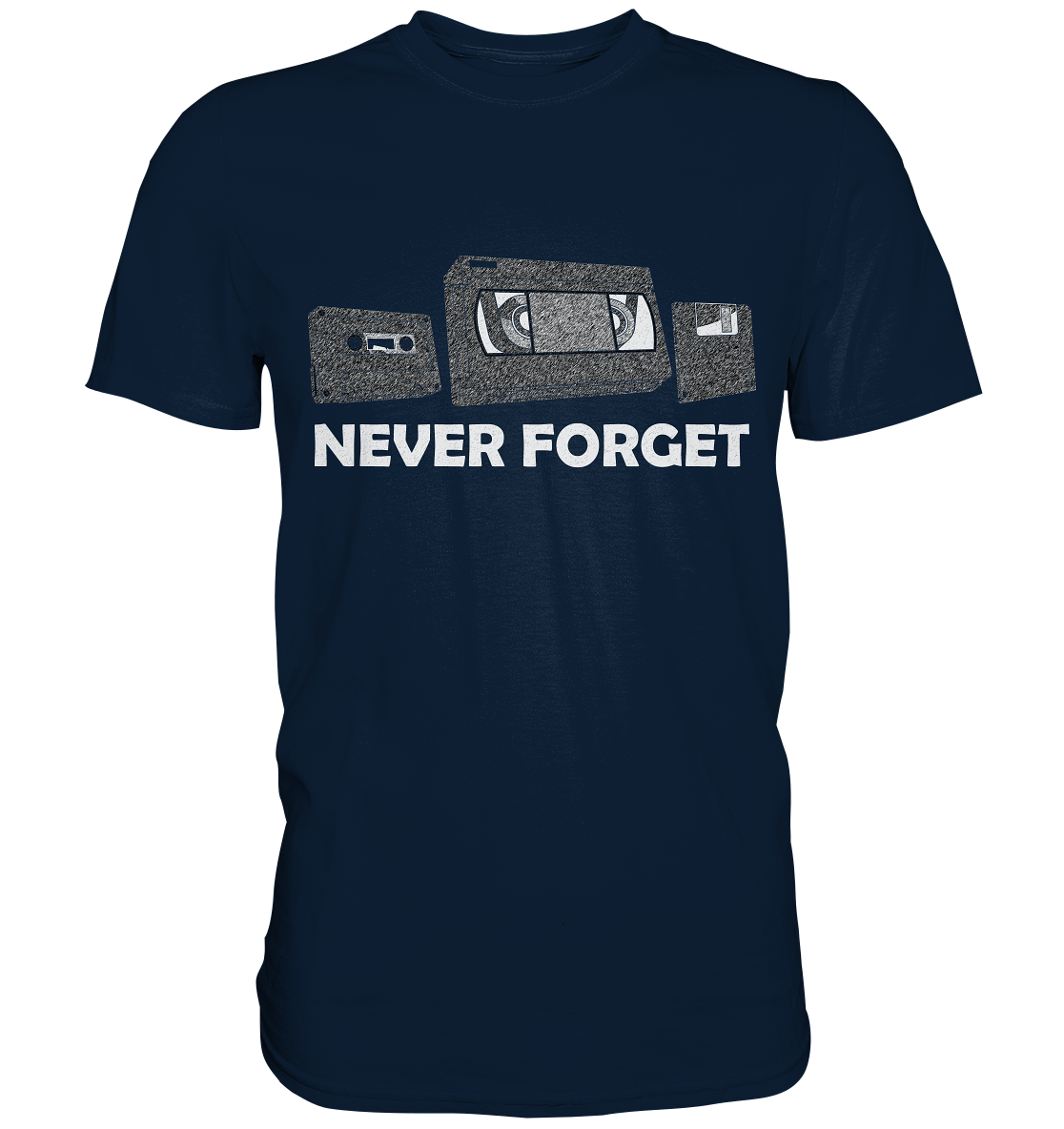 Kasette, VHS,  Disk - never forget - Premium Shirt