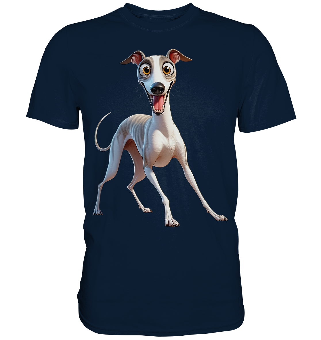Whippet Cartoon personalisierbar - Premium Shirt