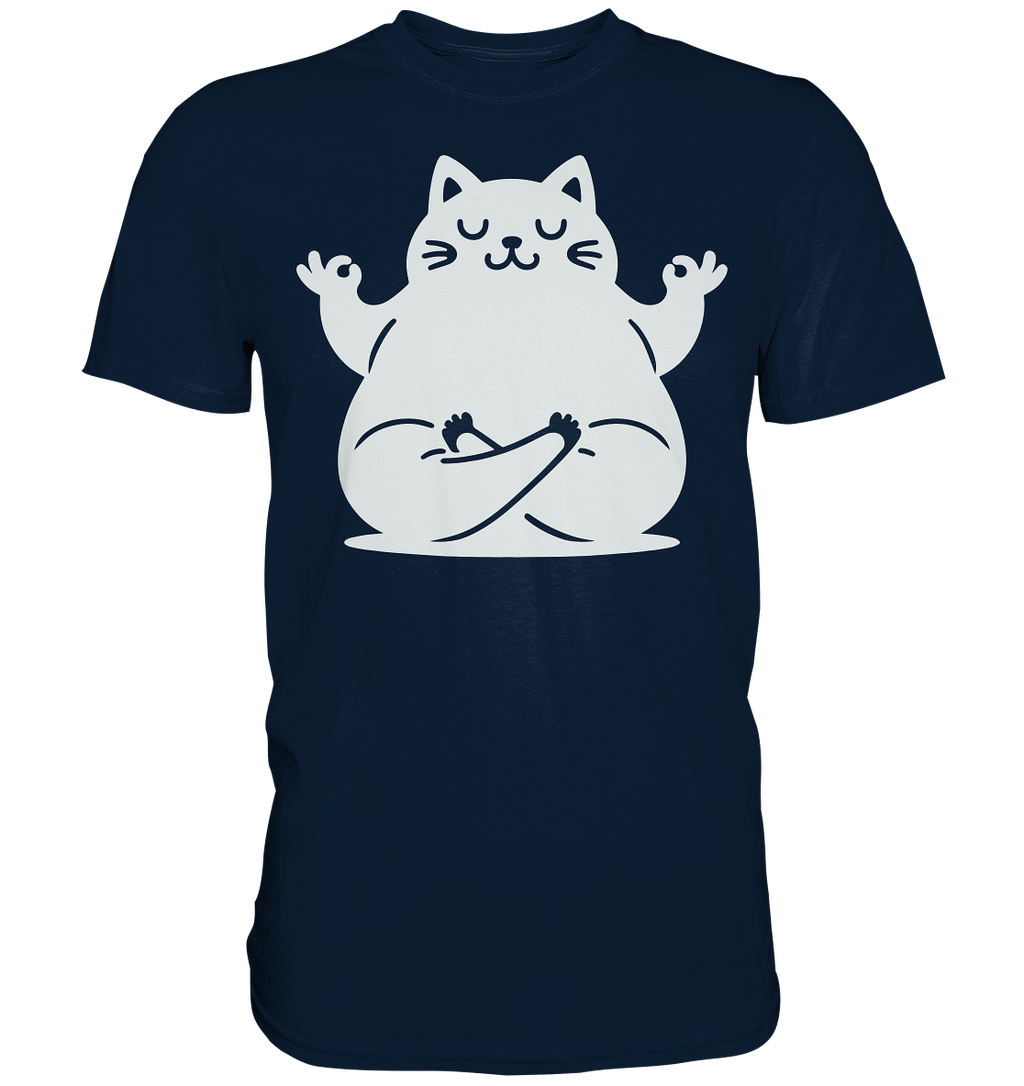 Lustige Yoga Katze - personalisierbar - Premium Shirt