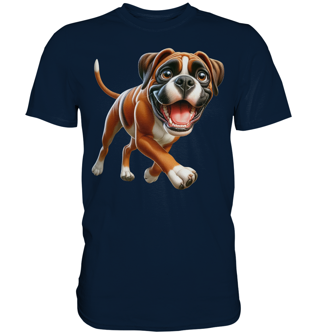 Boxer Cartoon Hund personalisierbar - Premium Shirt