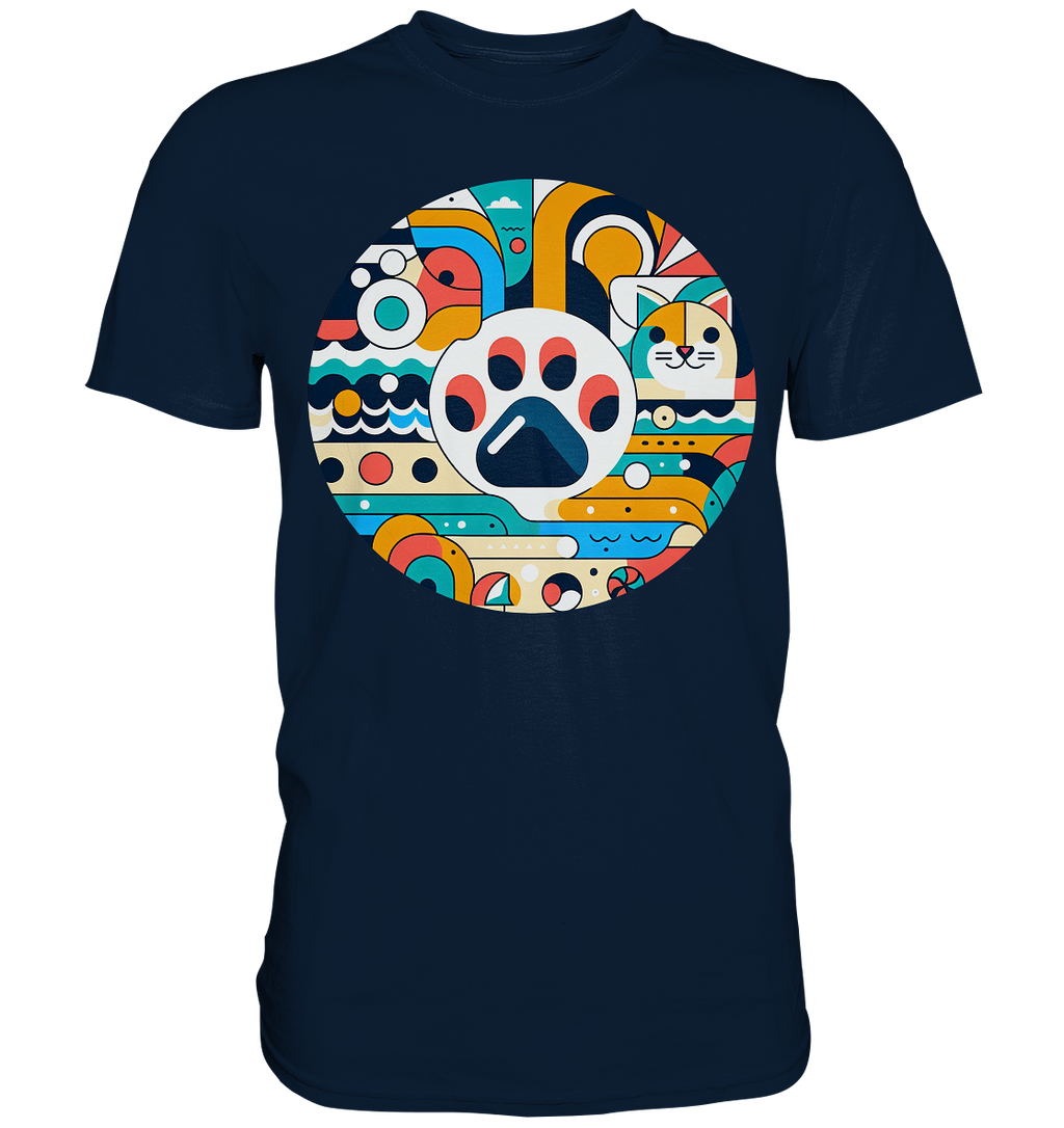 Pfote modern Art mit Katze - Premium Shirt