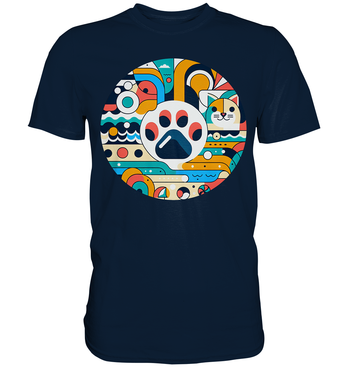 Pfote modern Art mit Katze - Premium Shirt