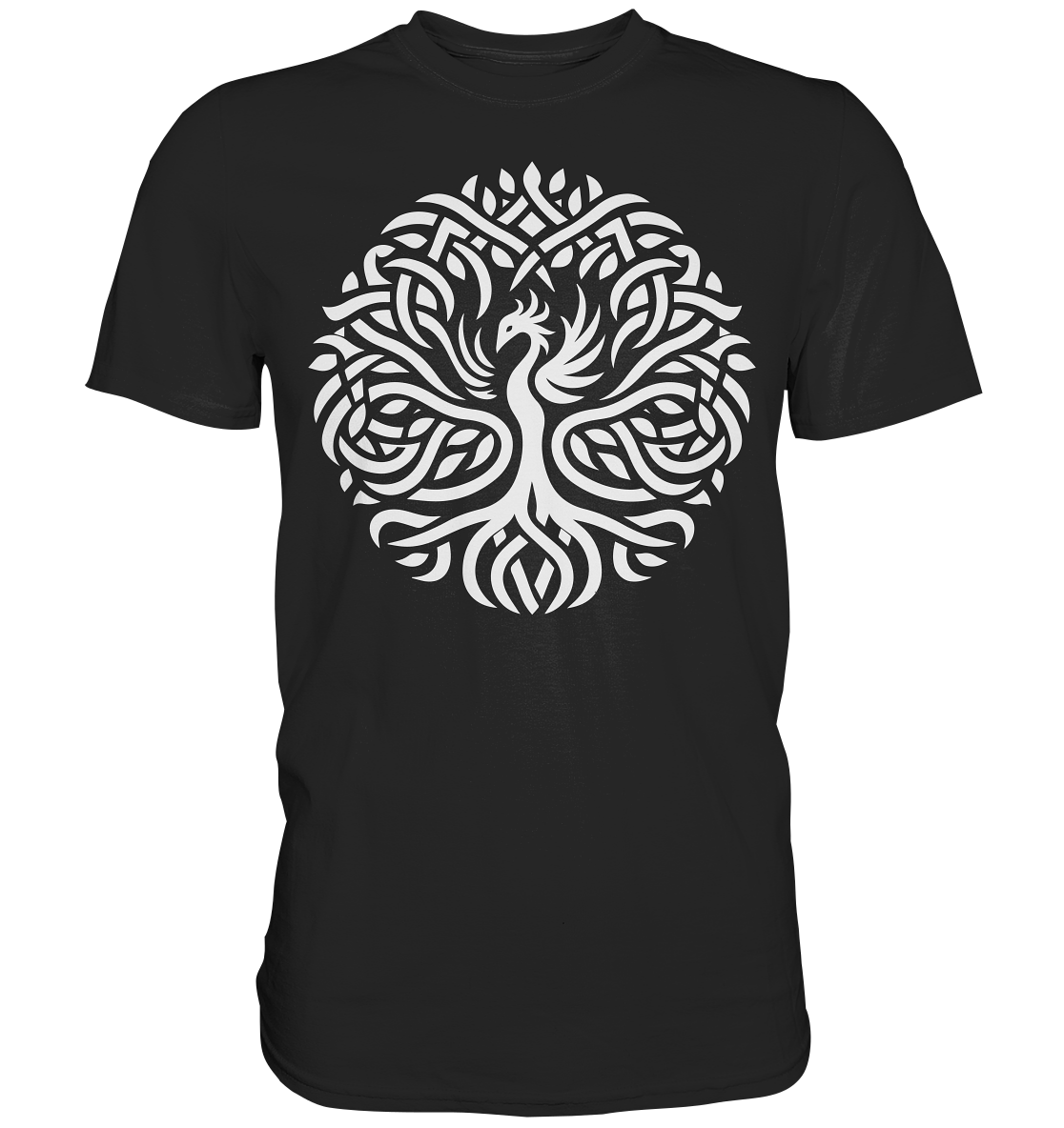 Keltischer Lebensbaum mit Phoenix - Premium Shirt
