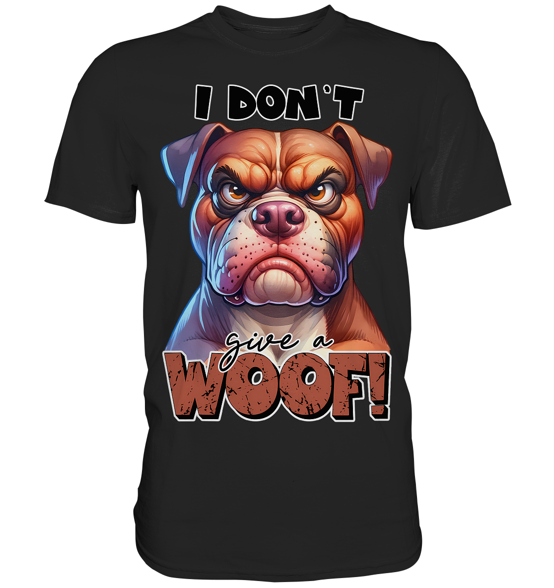 I don't give a woof - Fun Hunde Cartoon - Premium Shirt
