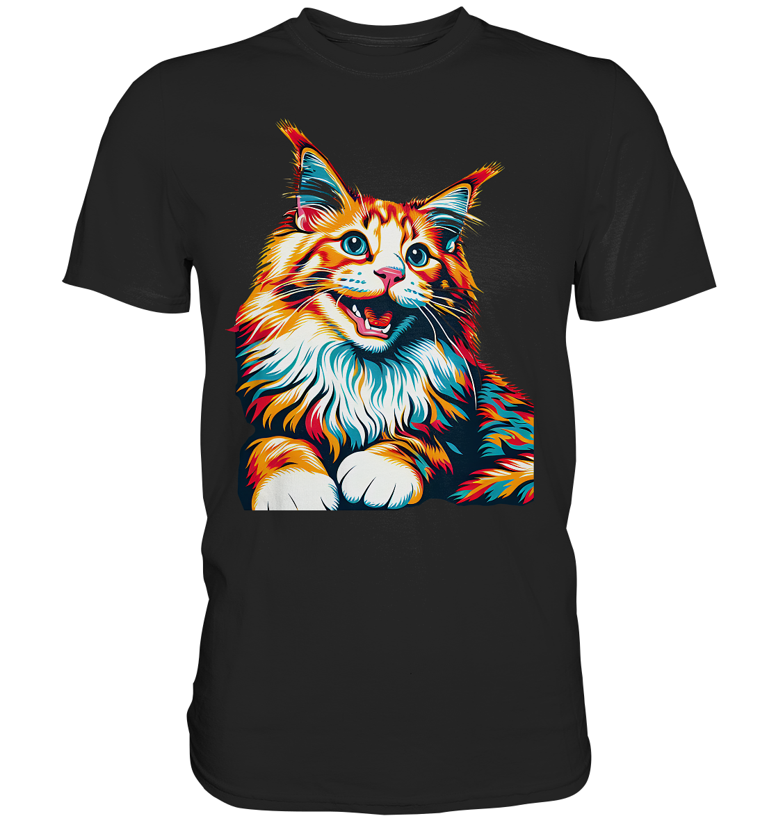 Maine Coon Katze Pop Art - personalisierbar - Premium Shirt