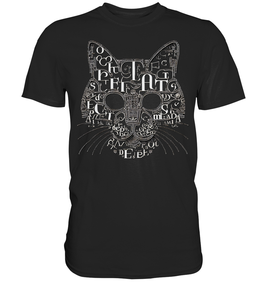 katzenkopf modernes design Buchstaben - Premium Shirt